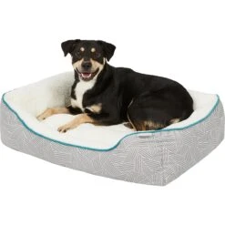 Frisco Sherpa Rectangular Bolster Cat & Dog Bed -Frisco 144851 PT4. AC SS1800 V1578442937