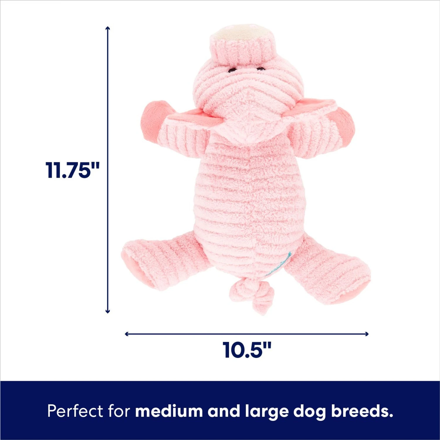 Frisco Corduroy Plush Squeaking Pig Dog Toy 4 Frisco Corduroy Plush Squeaking Pig Dog Toy - Image 2