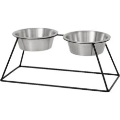 Frisco Pyramid Elevated Stainless Steel Double Diner Dog & Cat Bowl -Frisco 159884 PT2. AC SS1800 V1583424781