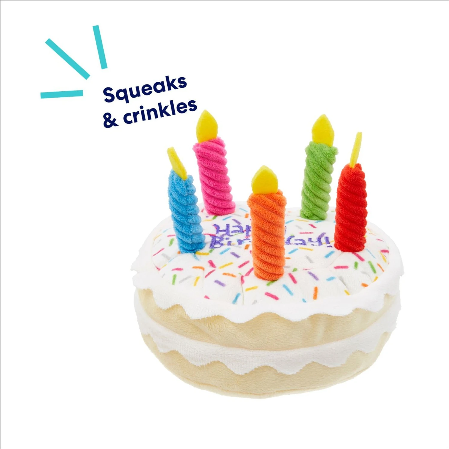 Frisco Birthday Cake Plush Squeaky Dog Toy 5 Frisco Birthday Cake Plush Squeaky Dog Toy - Image 3