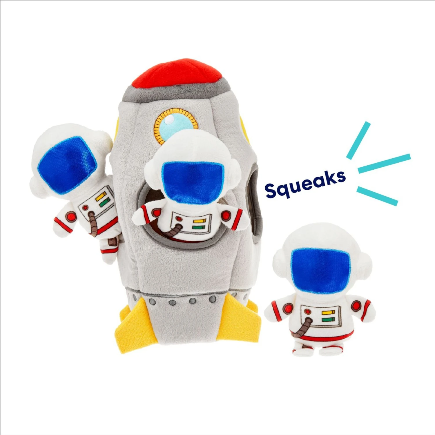 Frisco Rocket Ship Hide & Seek Puzzle Plush Squeaky Dog Toy 6 Frisco Rocket Ship Hide & Seek Puzzle Plush Squeaky Dog Toy - Image 4
