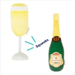 Frisco Champagne & Flute Plush Squeaky Dog Toy -Frisco 183243 PT2. AC SS1800 V1695748473