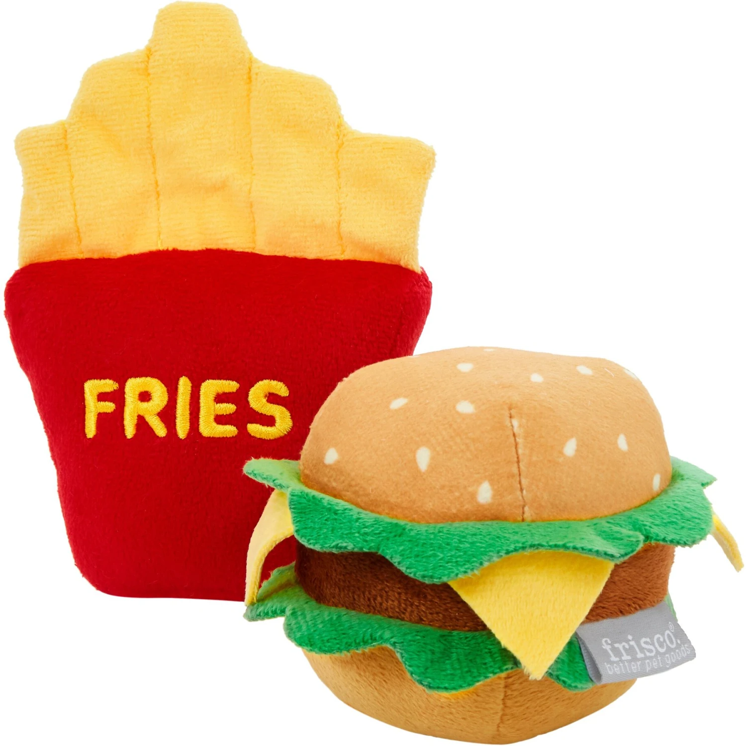 Frisco Burger & Fries Plush Squeaky Dog Toy 3 Frisco Burger & Fries Plush Squeaky Dog Toy