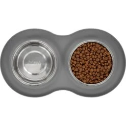 Frisco Double Stainless Steel Pet Bowl With Silicone Mat -Frisco 215986 PT4. AC SS1800 V1591020068
