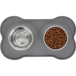 Frisco Silicone Stainless Steel Double Diner Dog & Cat Bowl -Frisco 215990 PT4. AC SS1800 V1591020097