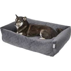 Frisco Velvet Rectangular Bolster Cat & Dog Bed 9 Frisco Velvet Rectangular Bolster Cat & Dog Bed -Frisco 232181 PT2. AC SS1800 V1600351586