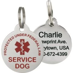Frisco Service Personalized Dog ID Tag, Round Shape