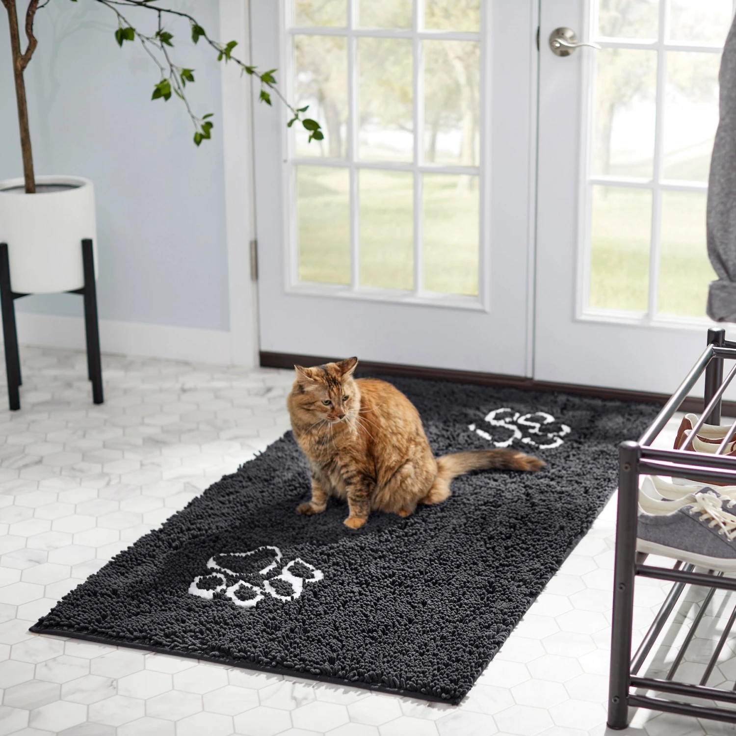 Frisco Microfiber Chenille Paw Print Doormat Runner 6 Frisco Microfiber Chenille Paw Print Doormat Runner - Image 4