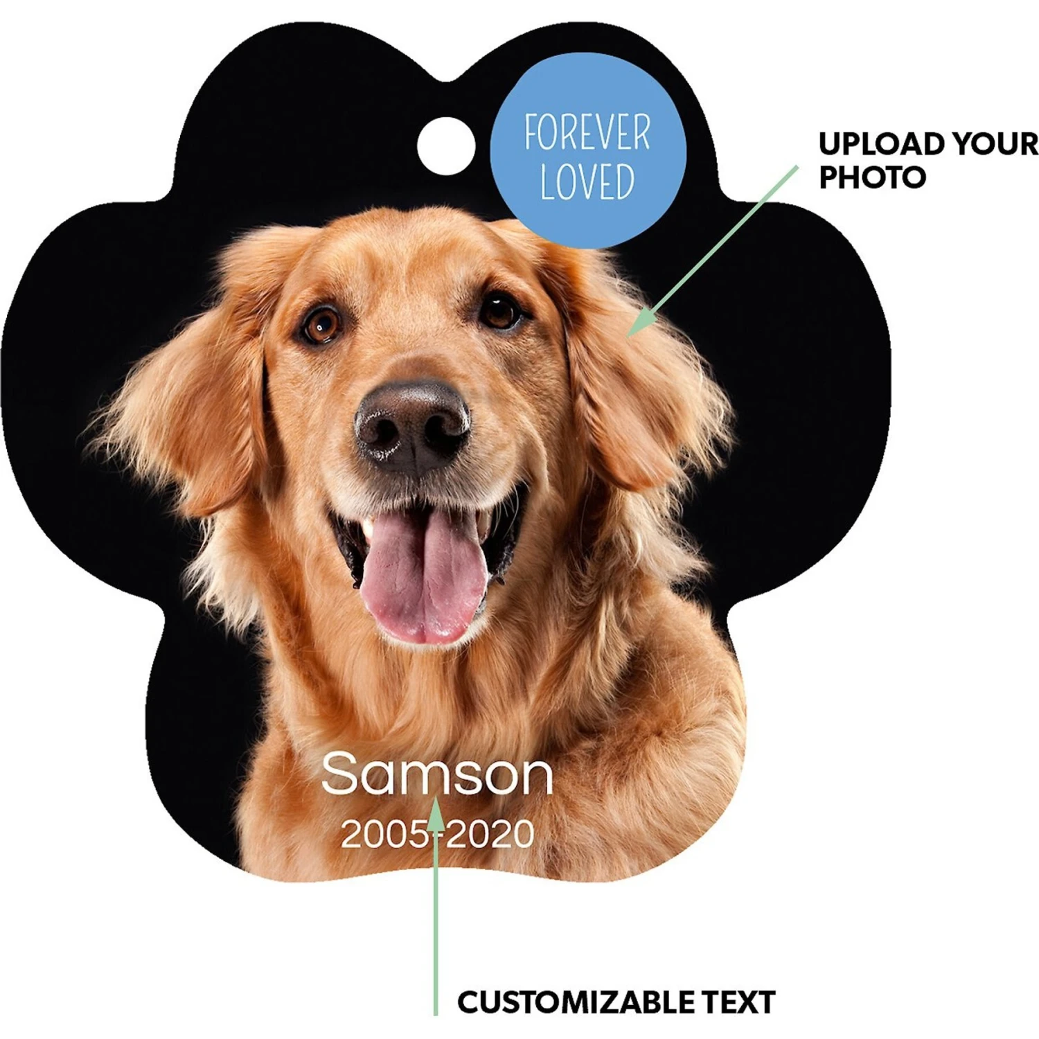 Frisco "Forever Loved" Paw Shape Metal Personalized Dog & Cat Holiday Ornament 4 Frisco "Forever Loved" Paw Shape Metal Personalized Dog & Cat Holiday Ornament - Image 2