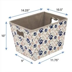 Frisco Rectangle Collapsible Pet Toy Storage Bin, Tan Novelty Paws 9 Frisco Rectangle Collapsible Pet Toy Storage Bin, Tan Novelty Paws -Frisco 250581 PT2. AC SS1800 V1613773601