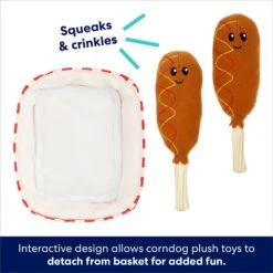 Frisco Corndog Interactive Plush Squeaky Dog Toy -Frisco 252746 PT2. AC SS1800 V1695760990
