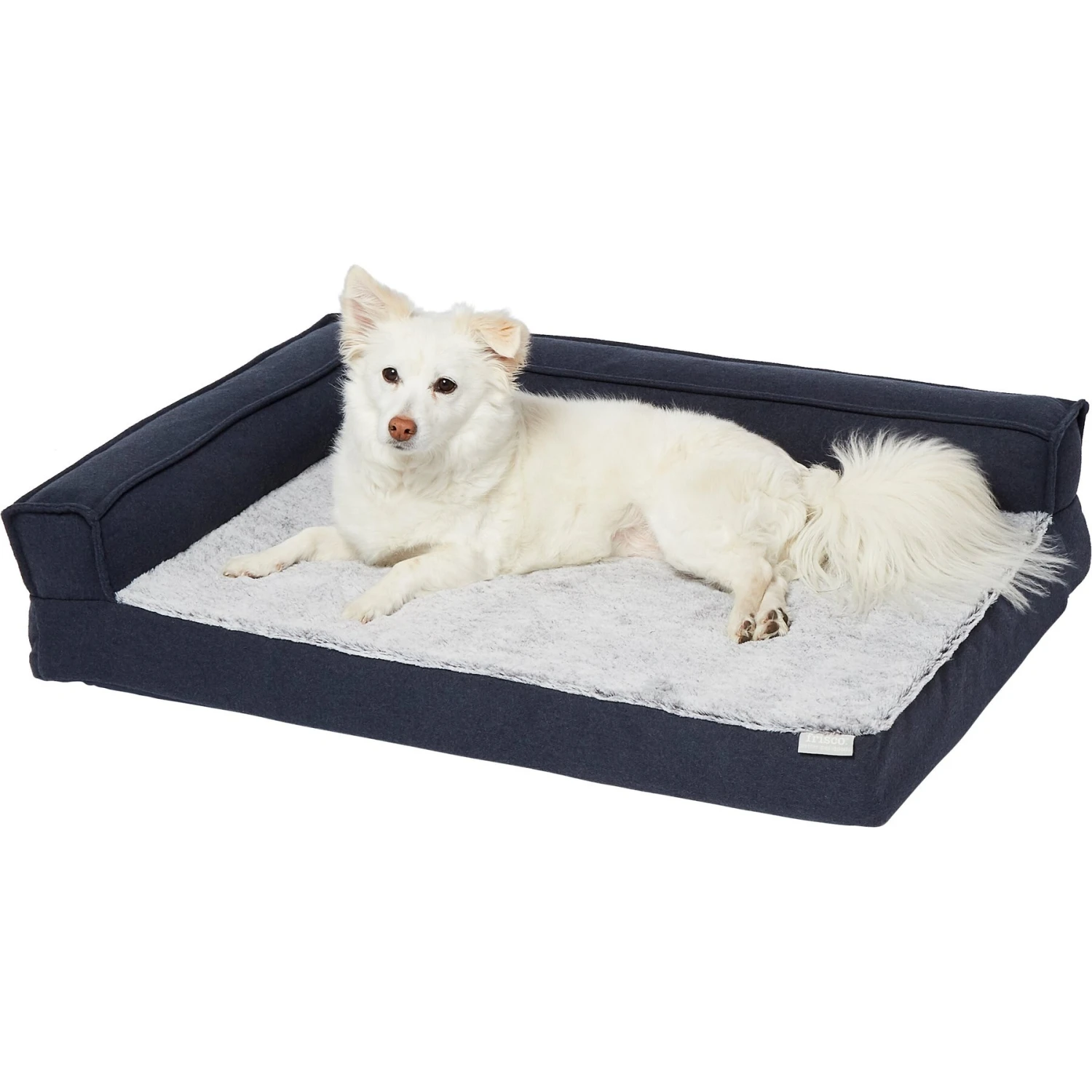 Frisco Faux Felt Orthopedic Corner Sofa Bolster Dog Bed W/Removable Cover 5 Frisco Faux Felt Orthopedic Corner Sofa Bolster Dog Bed W/Removable Cover - Image 3