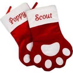 Frisco Sherpa Plaid Paw Holiday Personalized Dog & Cat Stocking -Frisco 257135 PT3. AC SS1800 V1602540700