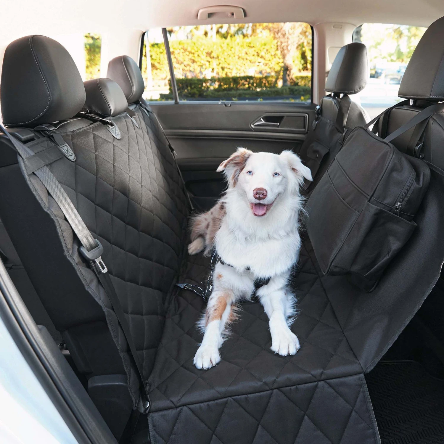 Frisco Premium Quilted Water Resistant Hammock Car Seat Cover With Seatbelt Tether & Travel Bag 3 Frisco Premium Quilted Water Resistant Hammock Car Seat Cover With Seatbelt Tether & Travel Bag