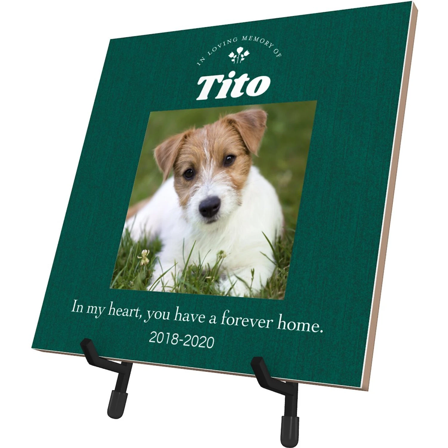 Frisco Personalized "Forever Home" Memorial Ceramic Photo Tile With Stand, 8" X 10" 3 Frisco Personalized "Forever Home" Memorial Ceramic Photo Tile With Stand, 8" X 10"