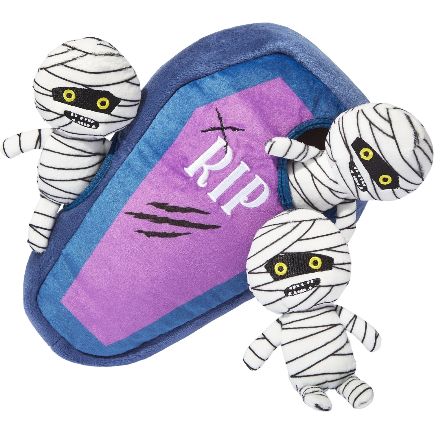 Frisco Halloween Mummy & Coffin Hide & Seek Puzzle Plush Squeaky Dog Toy 3 Frisco Halloween Mummy & Coffin Hide & Seek Puzzle Plush Squeaky Dog Toy