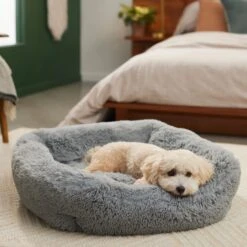 Frisco Eyelash Rectangular Bolster Cat & Dog Bed