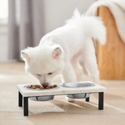 Frisco Marble Elevated Stainless Steel Double Diner Dog & Cat Bowls -Frisco 277559 PT2. AC SS1800 V1630346721