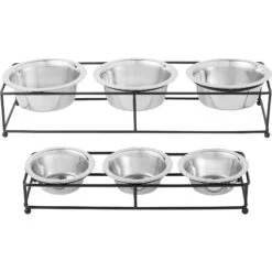 Frisco Multi Pet Feeding 3-Bowls Straight Stainless Steel Dog & Cat Bowl -Frisco 277568 PT5. AC SS1800 V1627936036