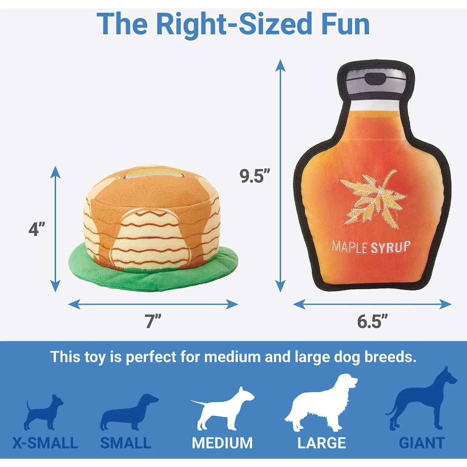 Frisco Fall Pancakes & Maple Syrup Plush Squeaky Dog Toy, 2 Count 4 Frisco Fall Pancakes & Maple Syrup Plush Squeaky Dog Toy, 2 Count - Image 2