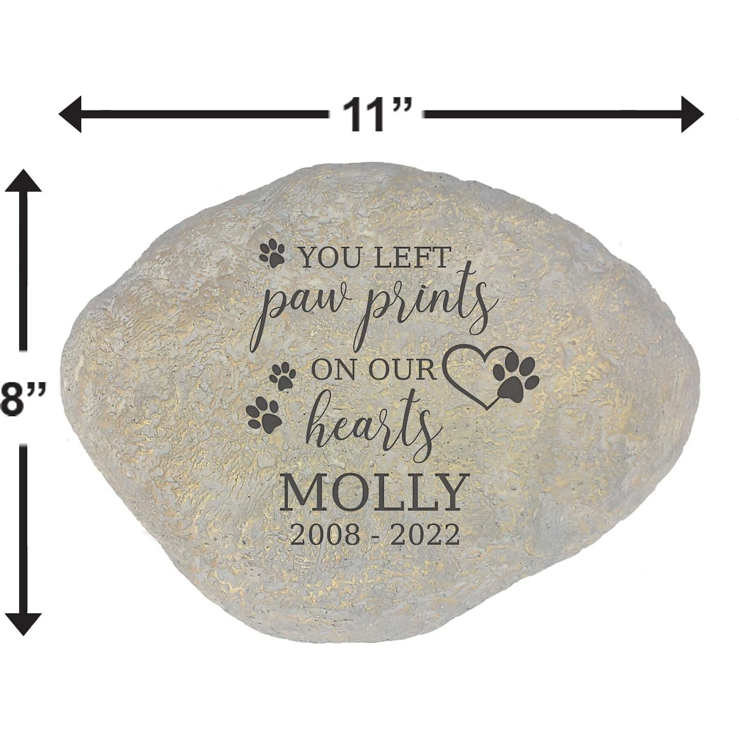 Frisco "Paws On Our Hearts" Personalized Dog & Cat Memorial Garden Stone 4 Frisco "Paws On Our Hearts" Personalized Dog & Cat Memorial Garden Stone - Image 2