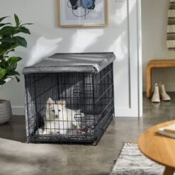 Frisco Faux Linen Dog Crate Cover 13 Frisco Faux Linen Dog Crate Cover -Frisco 289630 PT5. AC SS1800 V1644249178