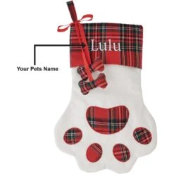 Frisco Paw Personalized Plaid Dog & Cat Stocking -Frisco 295069 PT3. AC SS1800 V1634657029