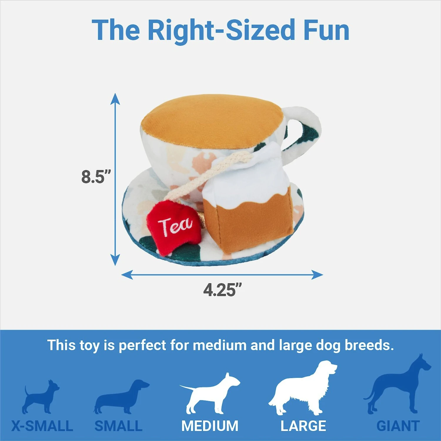 Frisco Brunch Teacup Plush Squeaky Dog Toy 4 Frisco Brunch Teacup Plush Squeaky Dog Toy - Image 2