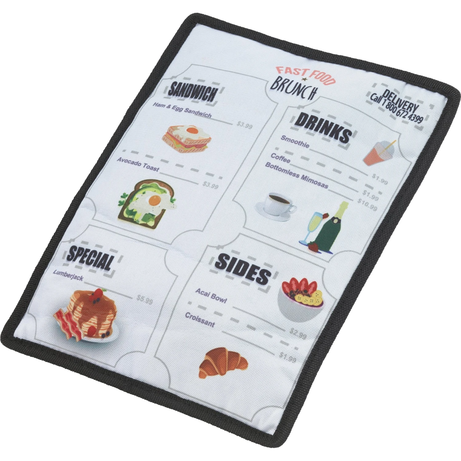 Frisco Brunch Menu Ballistic Nylon Flat Plush Squeaky Dog Toy 3 Frisco Brunch Menu Ballistic Nylon Flat Plush Squeaky Dog Toy