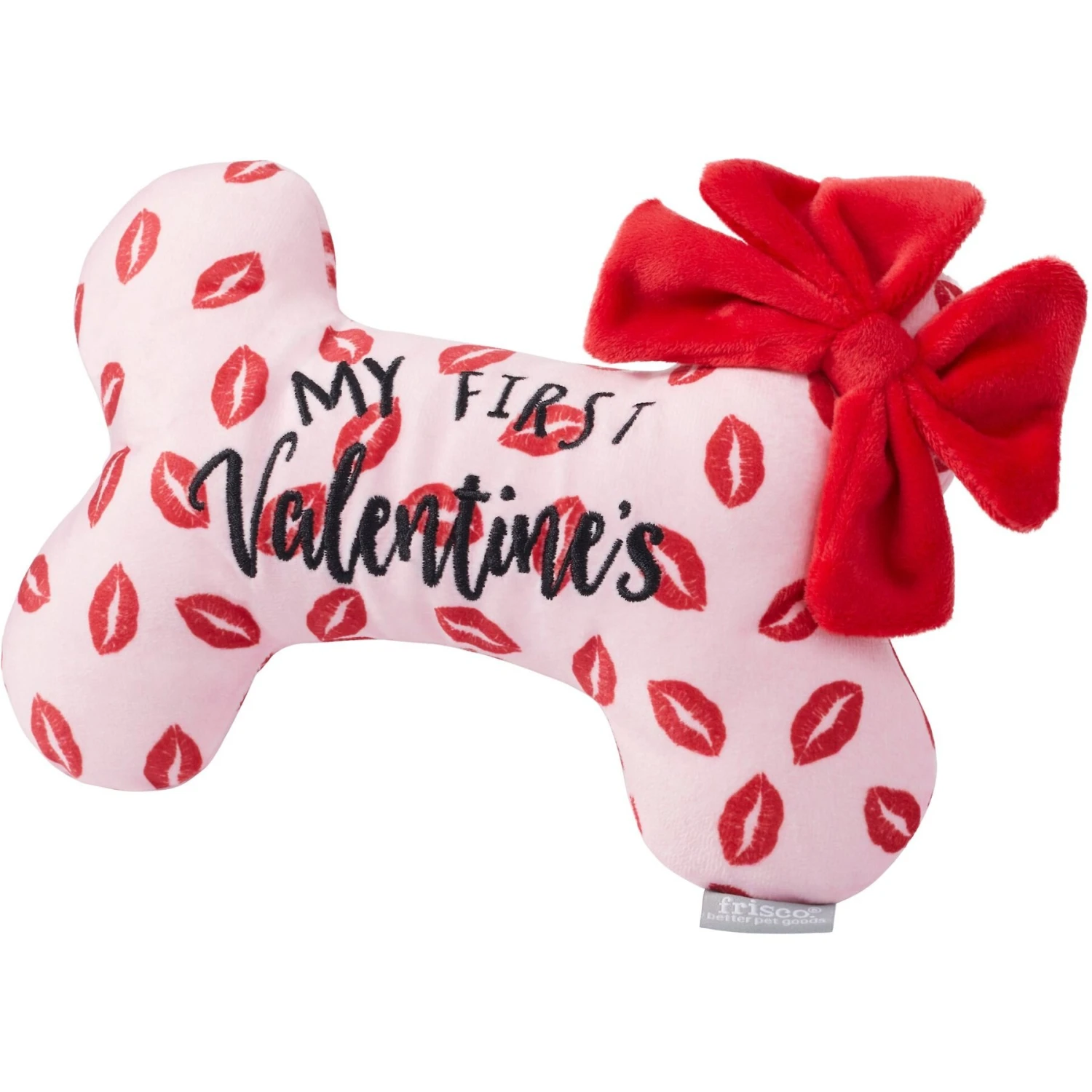 Frisco Valentine My First Valentine's Bone Reversible Plush Squeaky Dog Toy 3 Frisco Valentine My First Valentine's Bone Reversible Plush Squeaky Dog Toy