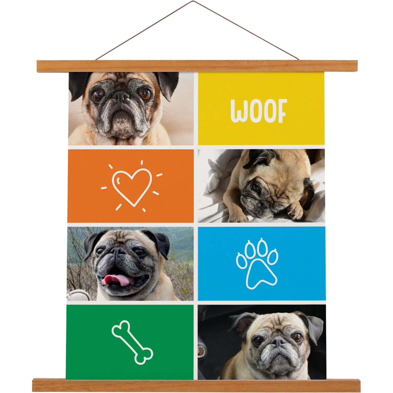 Frisco Personalized Woof Canvas Poster With Wood Hanger, 16" X 20" 3 Frisco Personalized Woof Canvas Poster With Wood Hanger, 16" X 20"