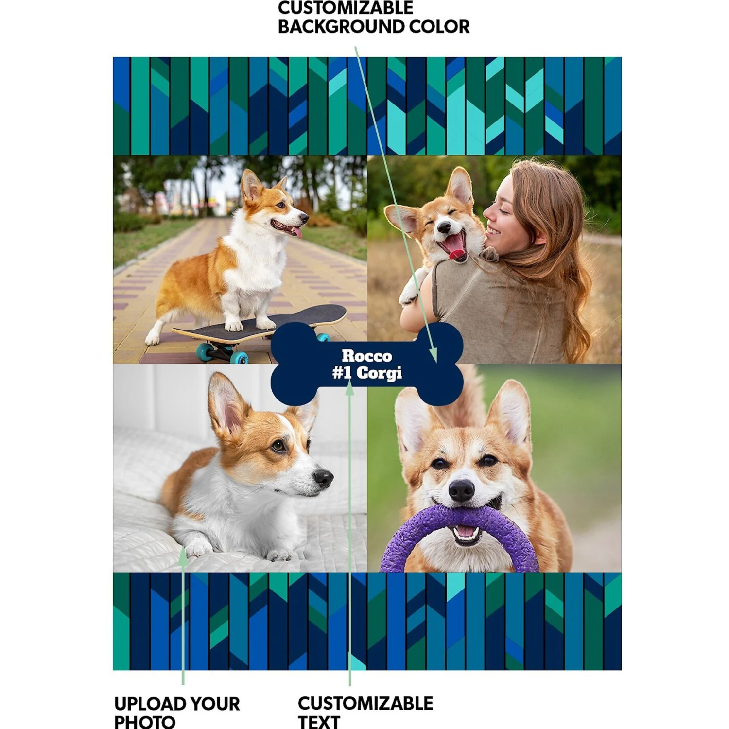 Frisco Personalized Contemporary Mosaic With Bone Collage Canvas Poster With Wood Hanger, 16" X 20" 4 Frisco Personalized Contemporary Mosaic With Bone Collage Canvas Poster With Wood Hanger, 16" X 20" - Image 2