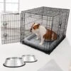 Frisco Fold & Carry Double Door Collapsible Wire Dog Crate & Mat Kit & Frisco Stainless Steel Bowl 1 Frisco Fold & Carry Double Door Collapsible Wire Dog Crate & Mat Kit & Frisco Stainless Steel Bowl -Frisco 303428 MAIN. AC SS1800 V1657656797