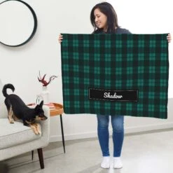 Frisco Personalized Plaid Soft Fleece Cat & Dog Blanket, 30" X 40" -Frisco 303999 PT5. AC SS1800 V1637610115