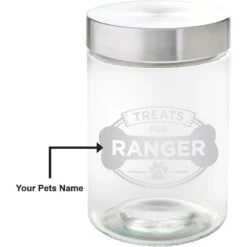 Frisco "Doggie Treats" Glass Personalized Treat Jar With Lid, 5 Cup, 40oz -Frisco 309520 PT2. AC SS1800 V1645206103