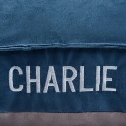 Frisco Personalized Navy Bolstered Bed With Navy Check Bolster 9 Frisco Personalized Navy Bolstered Bed With Navy Check Bolster -Frisco 311766 PT4. AC SS1800 V1630593985