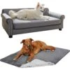 Frisco Sofa Pet Bed With Removable Cover & Frisco Eyelash Cat & Dog Blanket
