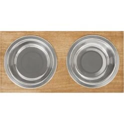 Frisco Premium Wood Elevated Stainless Steel Double Diner Dog & Cat Bowl -Frisco 331490 PT4. AC SS1800 V1657656892