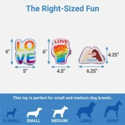 Frisco Pride Symbols Plush Squeaky Dog Toy, 3 Count -Frisco 331630 PT1. AC SS1800 V1649784984