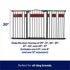 Frisco Wood Accents Extra Wide Auto-close Pet Gate, 30-in -Frisco 352631 PT1. AC SS1800 V1677264557