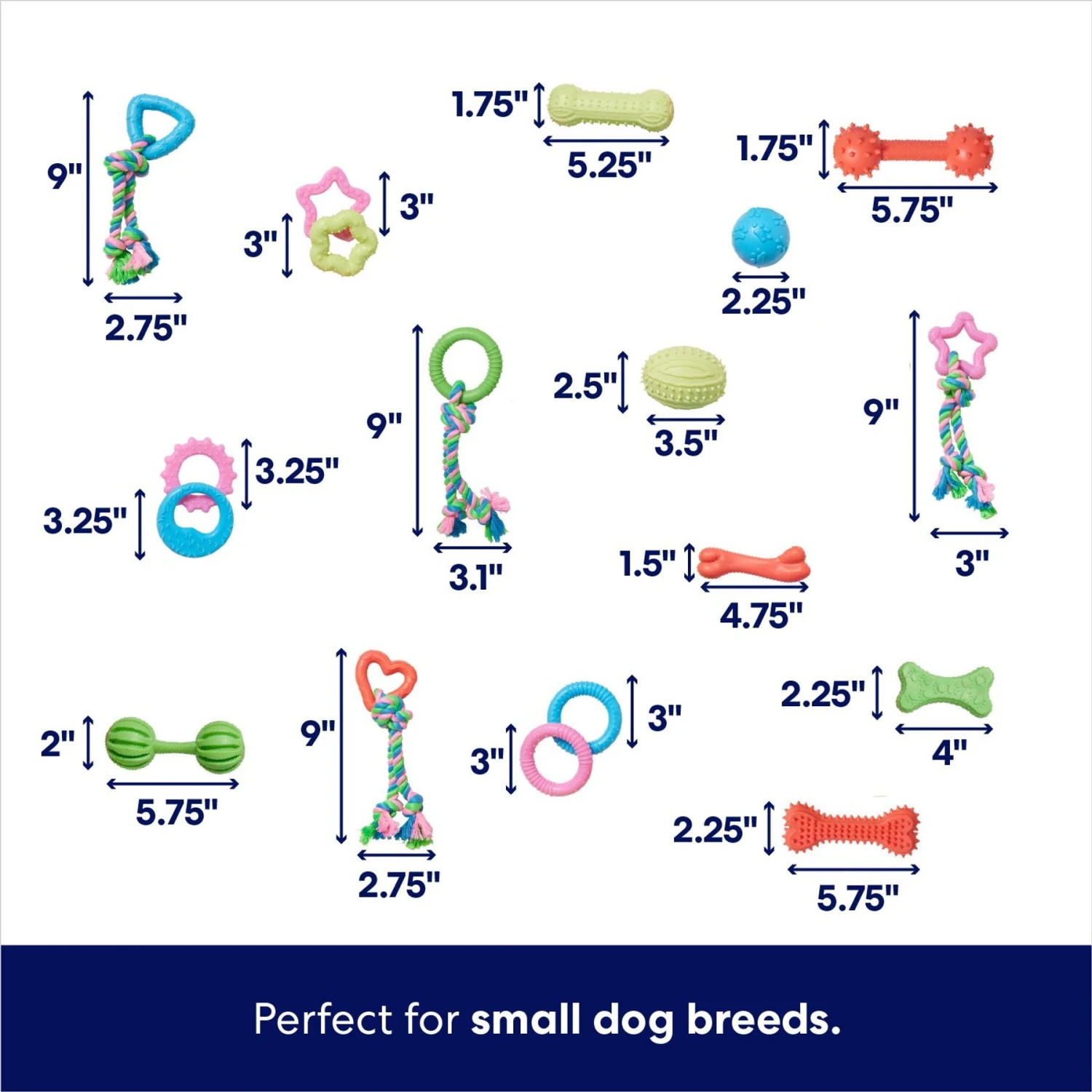 Frisco Small Breed Puppies Rope & TPR Variety Pack Puppy Toy 4 Frisco Small Breed Puppies Rope & TPR Variety Pack Puppy Toy - Image 2