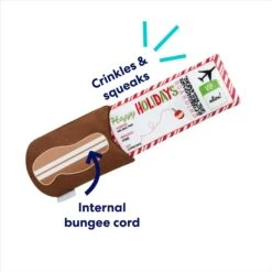 Frisco Holiday Home For The Holidays Airline Ticket Bungee Plush Squeaky Dog Toy -Frisco 360966 PT2. AC SS1800 V1695044279