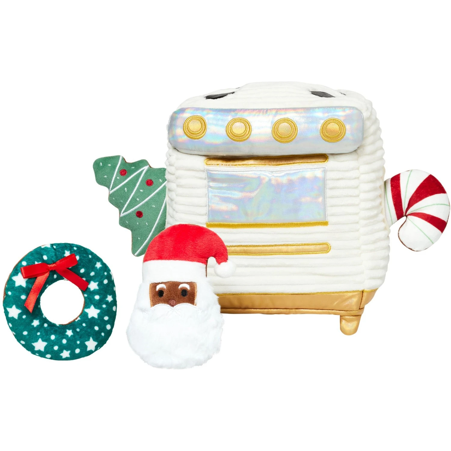 Frisco Holiday Mrs. Claus's Baking Hide & Seek Puzzle Plush Squeaky Dog Toy 3 Frisco Holiday Mrs. Claus's Baking Hide & Seek Puzzle Plush Squeaky Dog Toy