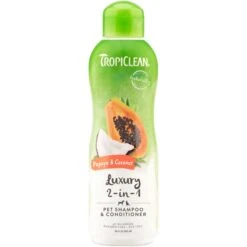 TropiClean Luxury 2 In 1 Papaya & Coconut Pet Shampoo & Conditioner & Frisco Cat & Dog Bristle Brush -Frisco 575094 PT1. AC SS1800 V1657660395