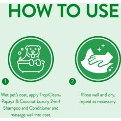 TropiClean Luxury 2 In 1 Papaya & Coconut Pet Shampoo & Conditioner & Frisco Cat & Dog Bristle Brush -Frisco 575094 PT3. AC SS1800 V1657660395