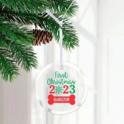 Frisco "First Christmas" Round Shaped Personalized Ornament -Frisco 582622 PT2. AC SS1800 V1697131930