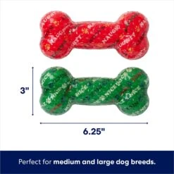 Frisco Holiday Naughty & Nice TPR Bone Squeaky Dog Toy -Frisco 739702 PT1. AC SS1800 V1694809545
