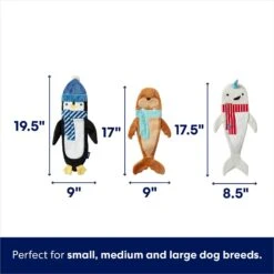 Frisco Holiday Arctic Friends Stuffing-Free Skinny Plush Squeaky Dog Toy -Frisco 739878 PT1. AC SS1800 V1694812460