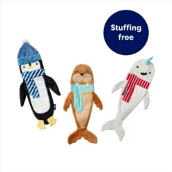 Frisco Holiday Arctic Friends Stuffing-Free Skinny Plush Squeaky Dog Toy -Frisco 739878 PT2. AC SS1800 V1694813220