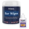 Zymox Ear Infection Solution With .5% Hydrocortisone For Dogs & Cats, 1.25-oz Bottle & Frisco Ear Wipes For Dogs, 100 Count -Frisco 808334 MAIN. AC SS1800 V1679065306